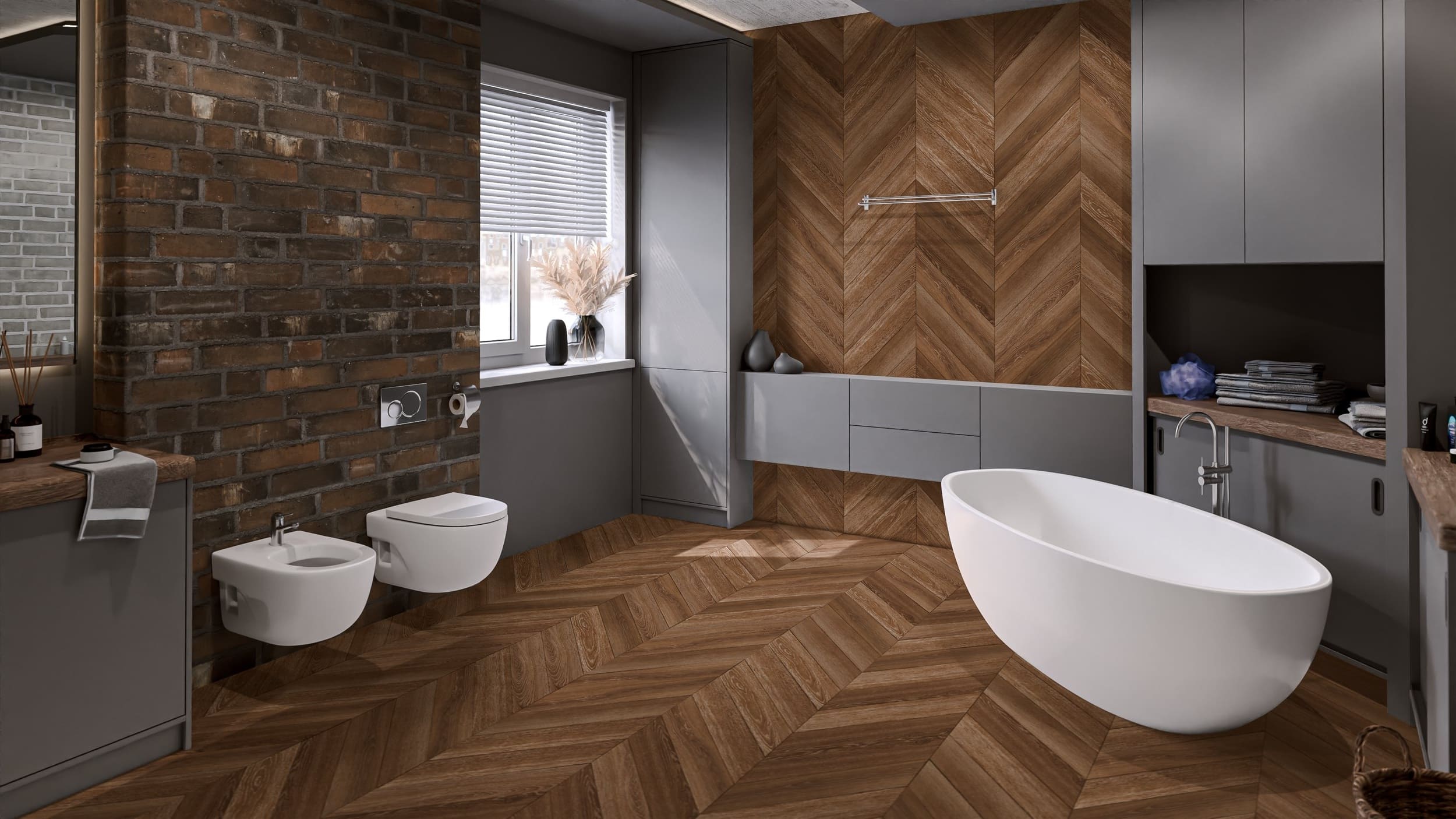 Кварцвиниловая плитка Damy Floor клеевая Chevron LVT Шайо Chaillot DF07-Ch-LVT французская елка 600×127×2,5 фото в интерьере
