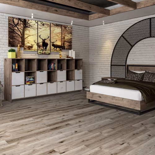 Кварцвиниловая плитка Damy Floor клеевая Family LVT Дуб Лофт 1508-1-LVT 1227×187×2,5