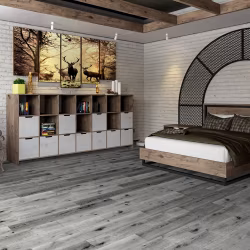 Кварцвиниловая плитка Damy Floor клеевая Family LVT Дуб Сильвер T7020-23-LVT 1227×187×2,5