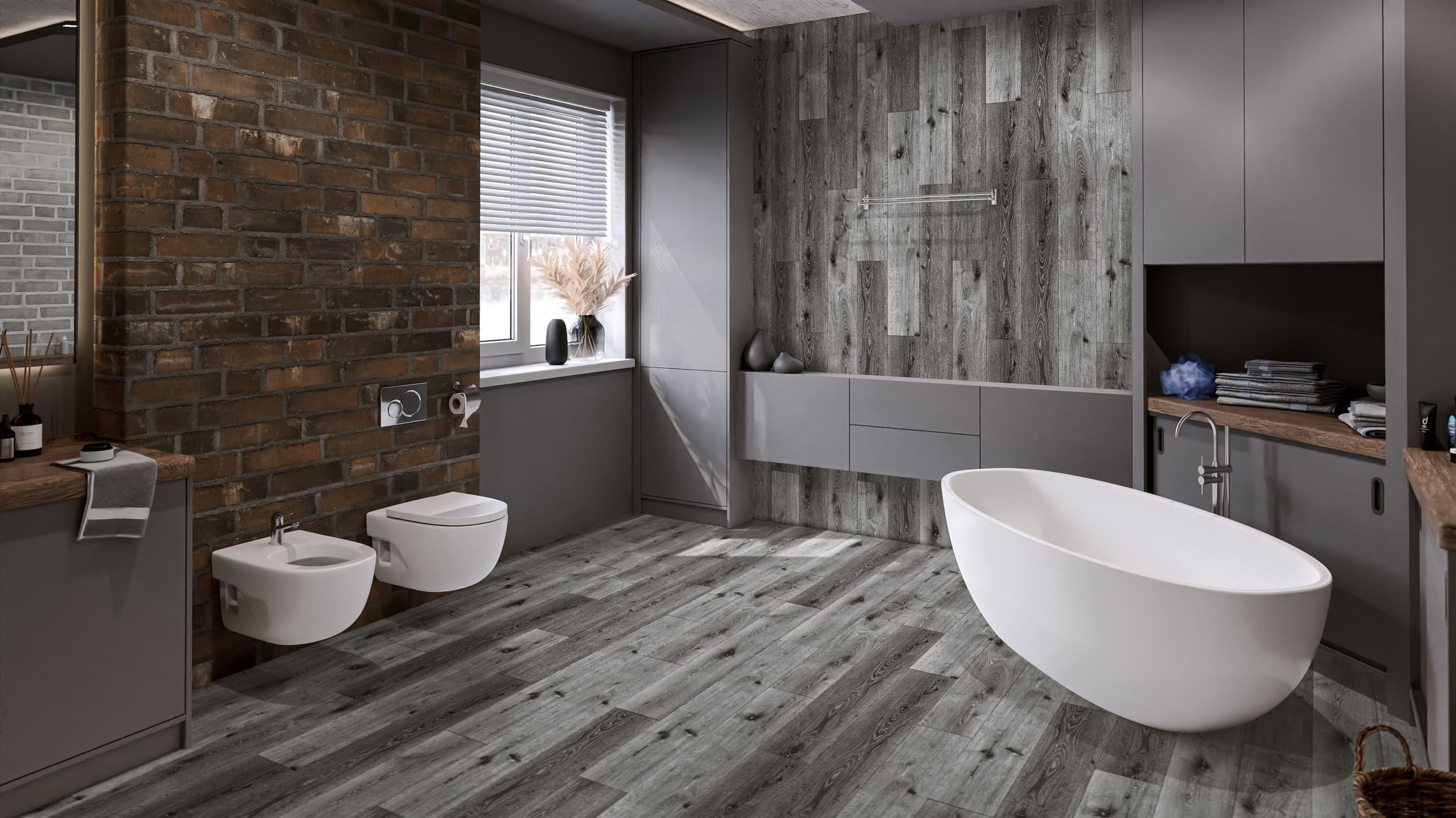 Кварцвиниловая плитка Damy Floor клеевая Family LVT Дуб Сильвер Silver Oak T7020-23-LVT 1227×187×2,5 фото в интерьере