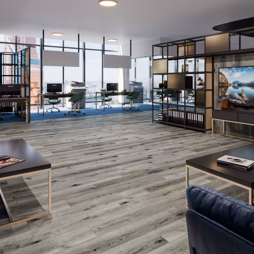 Кварцвиниловая плитка Damy Floor клеевая Family LVT Дуб Состаренный Серый T7020-5D-LVT 1227×187×2,5