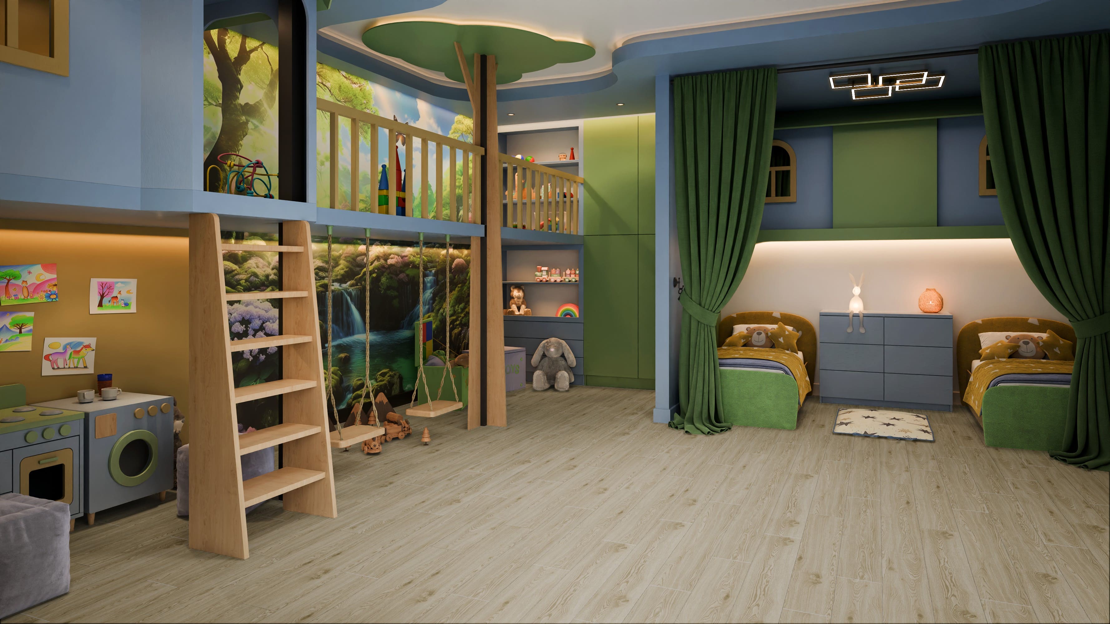 Кварцвиниловая плитка Damy Floor клеевая Family LVT Дуб Светлый Lght Oak TCM285-15-LVT 1227×187×2,5 фото в интерьере