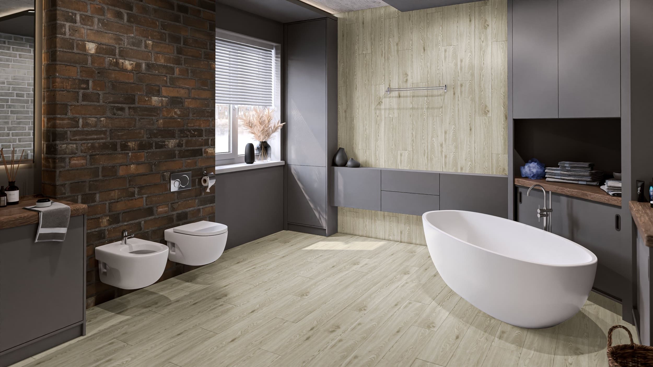 Кварцвиниловая плитка Damy Floor клеевая Family LVT Дуб Светлый Lght Oak TCM285-15-LVT 1227×187×2,5 фото в интерьере