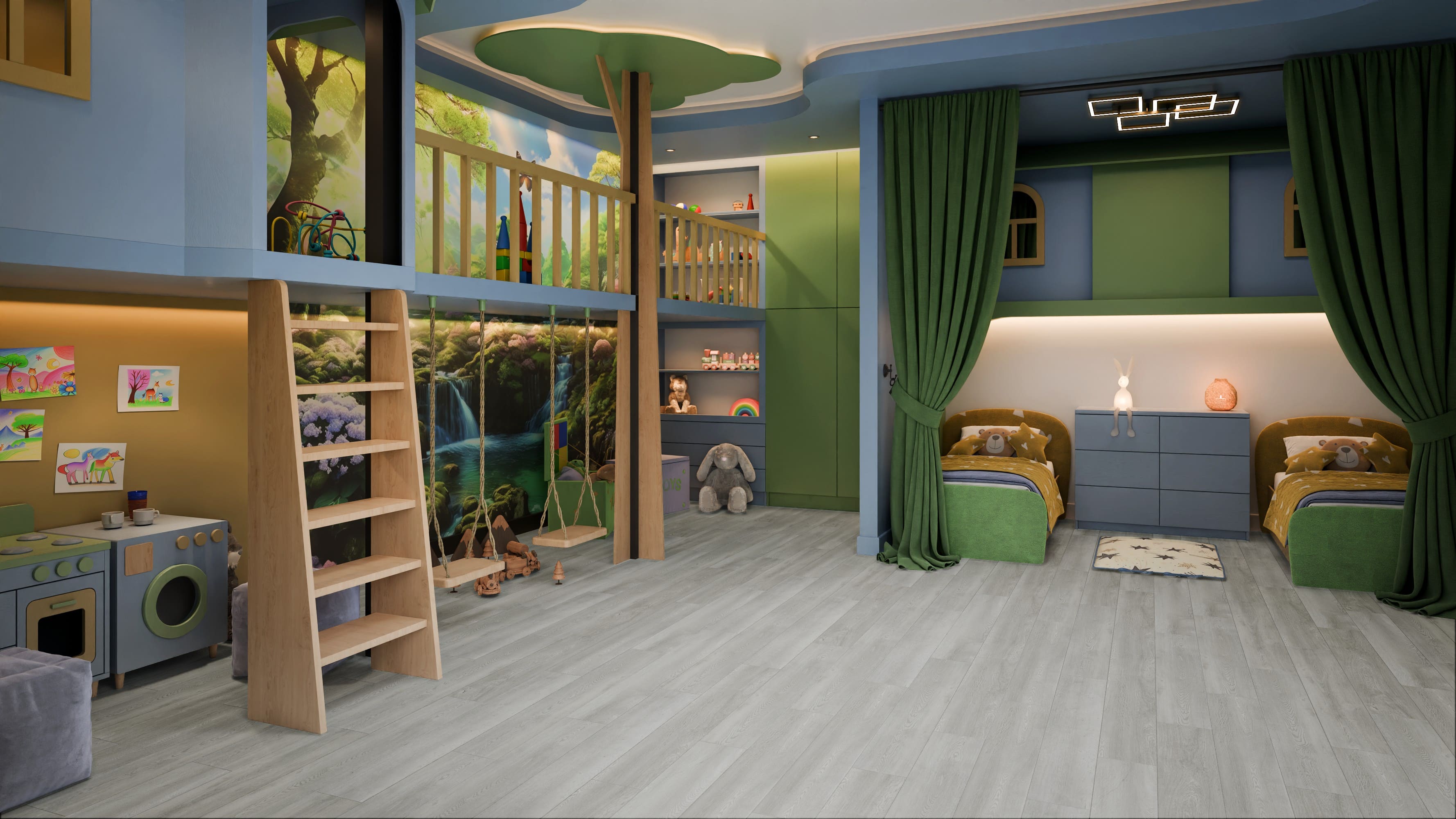 Кварцвиниловая плитка Damy Floor клеевая Family LVT Дуб Зимний Winter Oak TCM304-3-LVT 1227×187×2,5 фото в интерьере