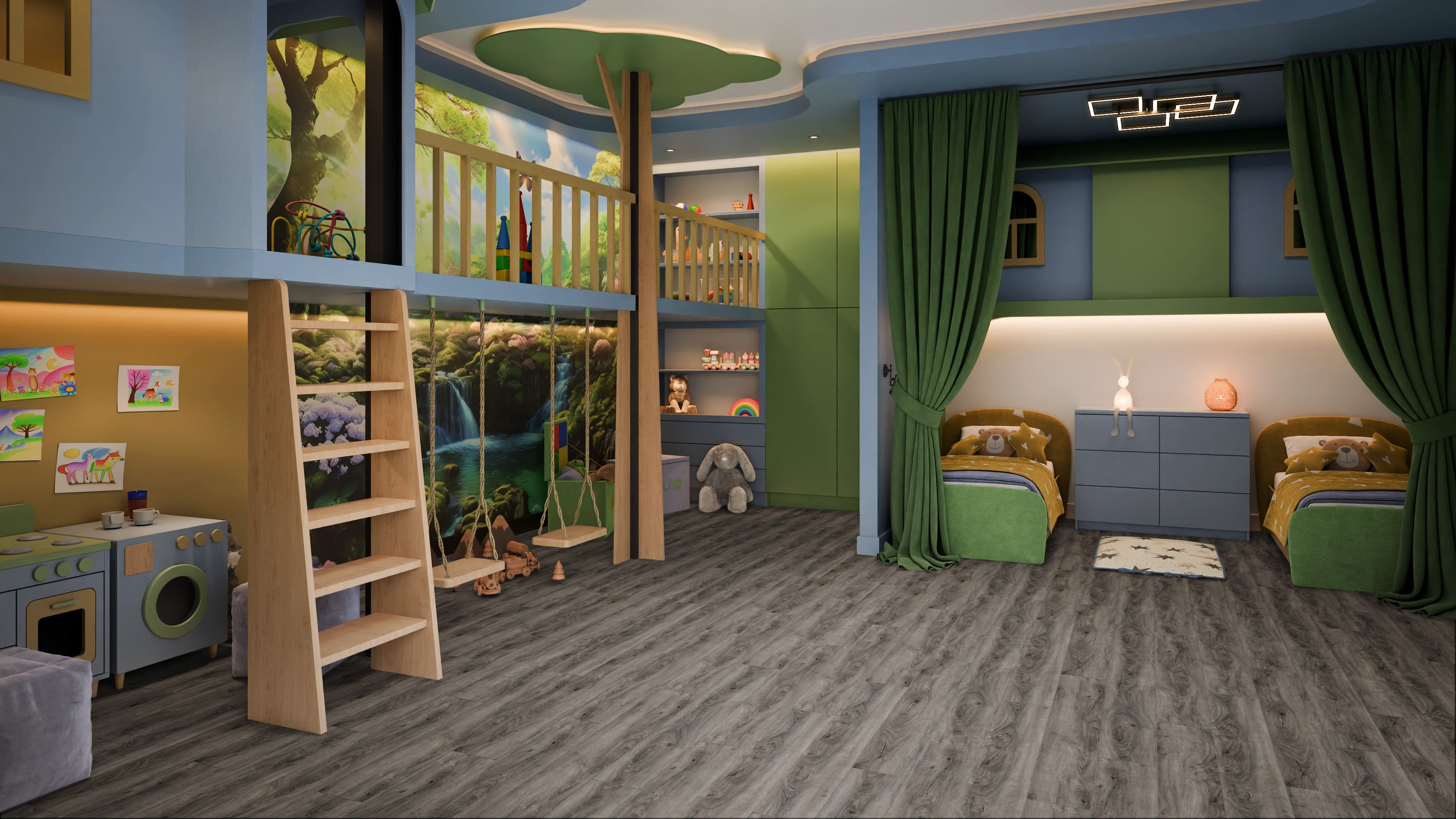 Кварцвиниловая плитка Damy Floor клеевая Family LVT Дуб Кантри Country Oak TCM359-25-LVT 1227×187×2,5 фото в интерьере