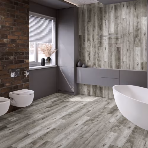 Кварцвиниловая плитка Damy Floor клеевая Family LVT Дуб Рустикальный Cерый TCM369-28-LVT 1227×187×2,5