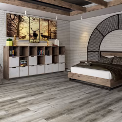 Кварцвиниловая плитка Damy Floor клеевая Family LVT Дуб Рустикальный Cерый TCM369-28-LVT 1227×187×2,5