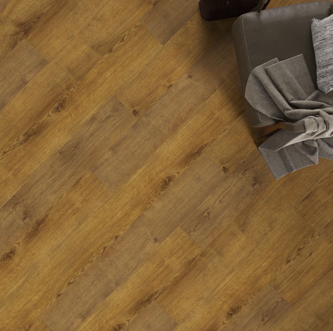 Кварцвиниловая плитка FineFloor замковая Rich Дуб Сария FF-1999 1316×191×4,5 фото в интерьере