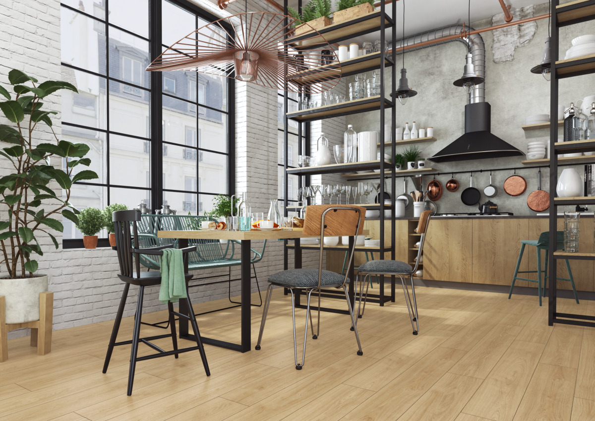 Ламинат Kronopol Aurum Fiori Aqua Дуб Крокус Crocus Oak D4531 1380×242×10 фото в интерьере