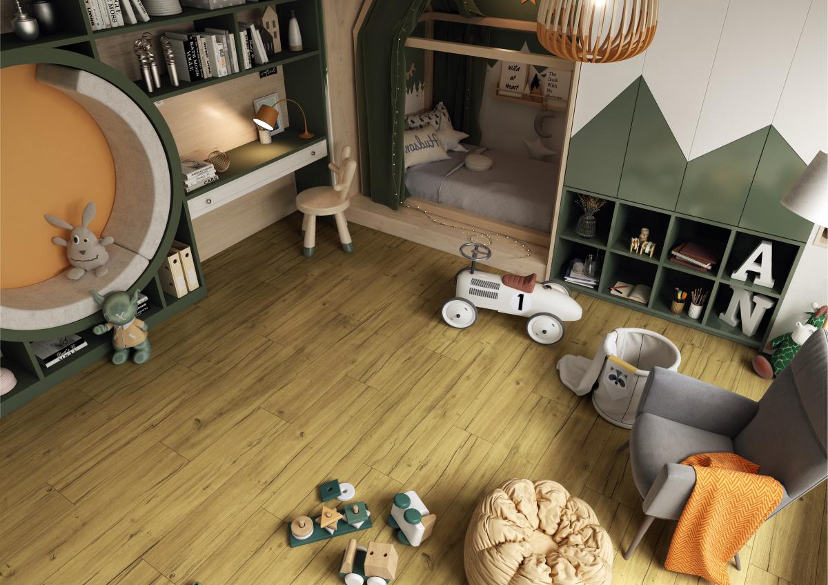 Ламинат Kronopol Aurum Fiori Aqua Дуб Пилея Pilea Oak D40374 1380×242×10 фото в интерьере