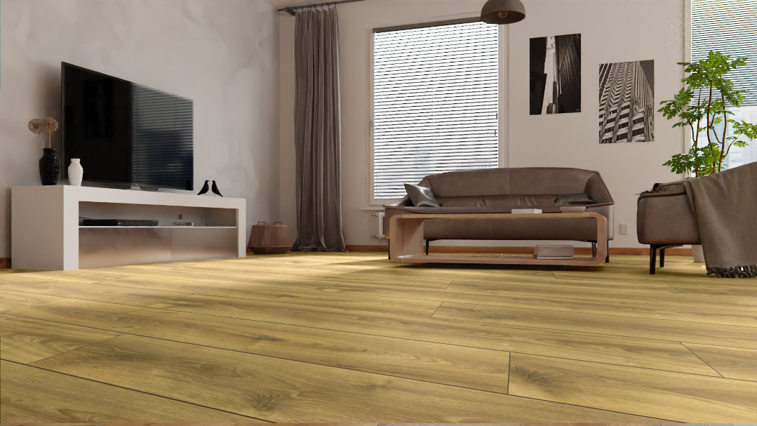 Ламинат Kronopol Aurum Volo Aqua Дуб Фалькон Falcon Oak D40324 1380×191×8 фото в интерьере