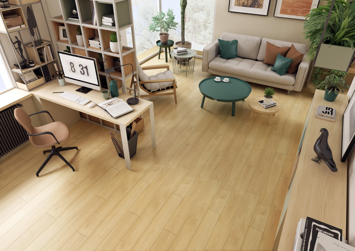 Ламинат Kronopol Aurum Dolce Aqua Дуб Лимончелло Limoncello Oak D40114 1380×157×8 фото в интерьере