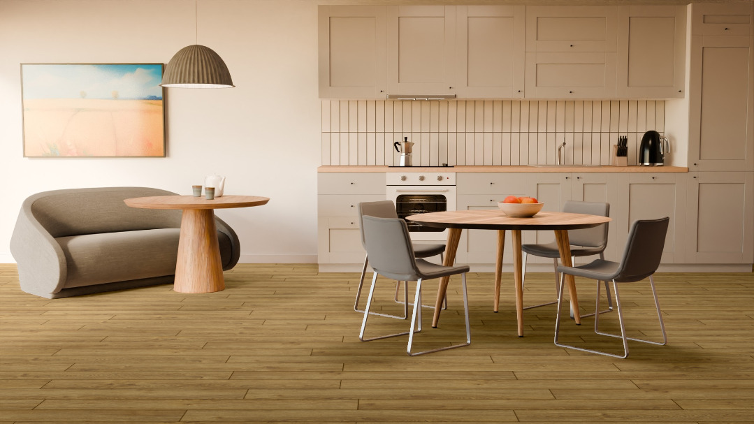 Ламинат Kronopol Aurum Dolce Aqua Дуб Карамелло Caramello Oak D40064 1380×157×8 фото в интерьере