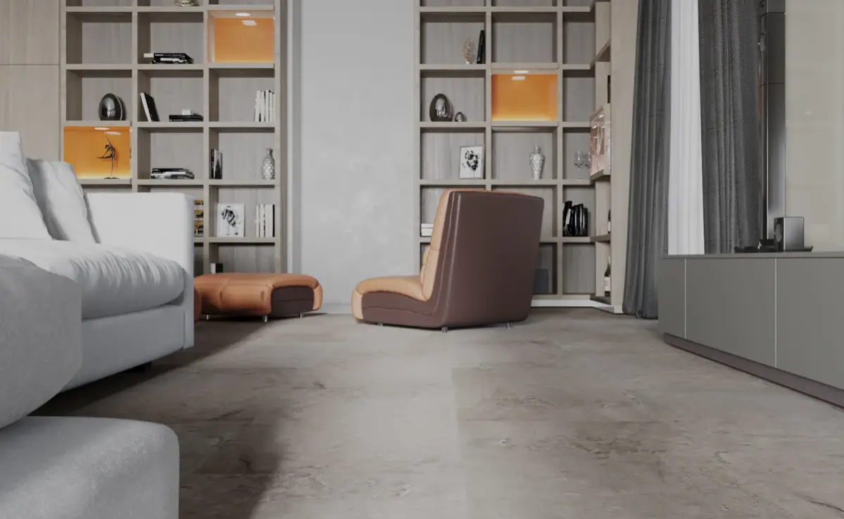 Кварцвиниловая плитка Vinilam клеевая Ceramo Stone Glue Португальский Камень 91905 950×475×2,5 фото в интерьере