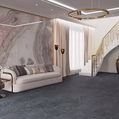Кварцвиниловая плитка Vinilam клеевая Ceramo Stone Glue Ионический Мрамор 91909 950×475×2,5