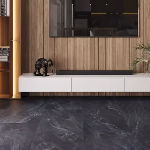 Кварцвиниловая плитка Vinilam клеевая Ceramo Stone Glue Неаполитанский Черный 91910 950×475×2,5