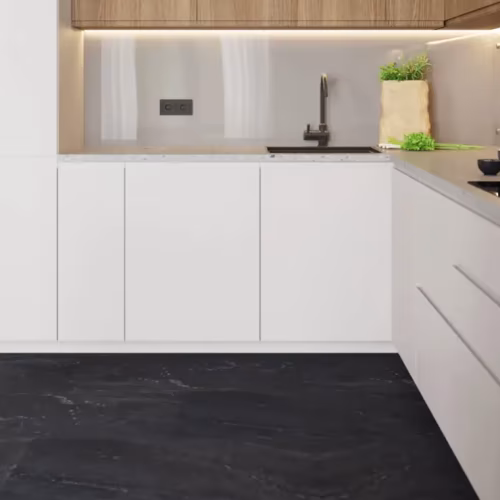Кварцвиниловая плитка Vinilam клеевая Ceramo Stone Glue Неаполитанский Черный 91910 950×475×2,5