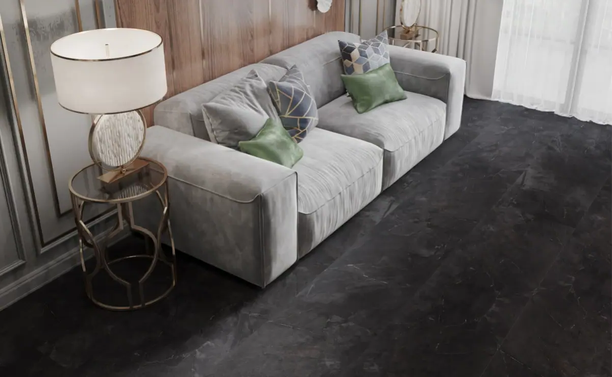 Кварцвиниловая плитка Vinilam клеевая Ceramo Stone Glue Аргентинский Камень 91912 950×475×2,5 фото в интерьере