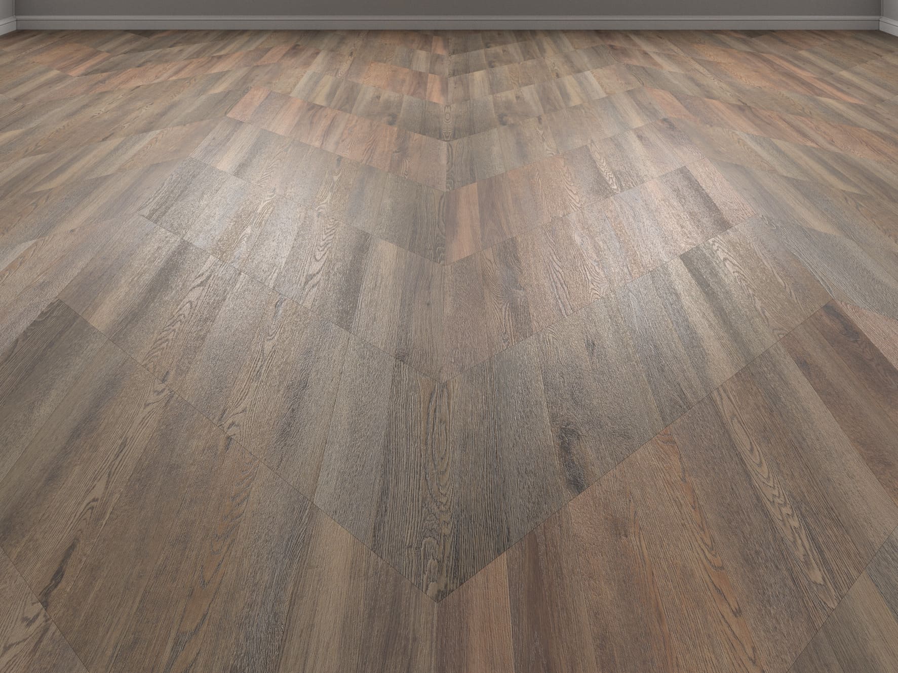 Кварцвиниловая плитка Vinilam клеевая Parquet Chevron Glue Шеврон Нормандия RI153610CL4 французская елка 690×115×2,5 фото в интерьере