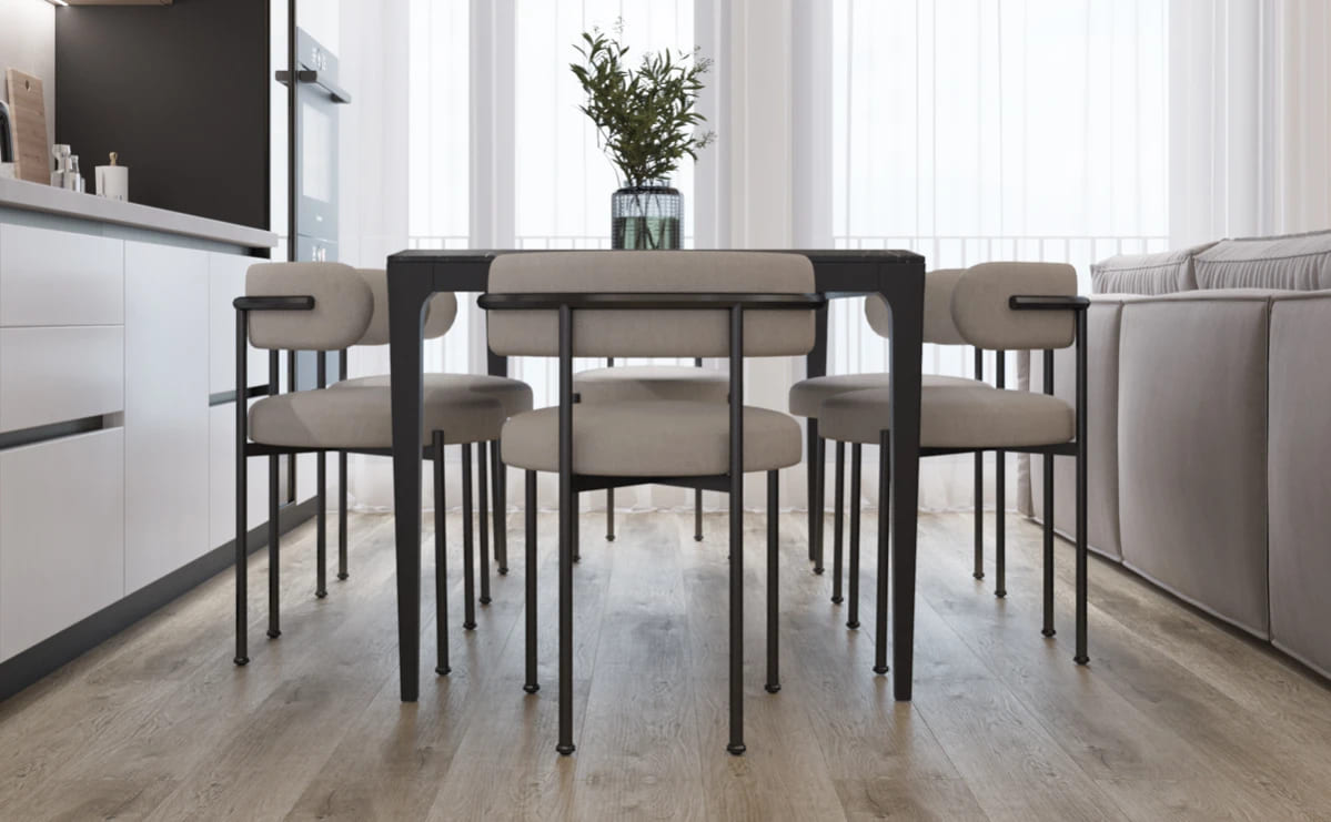 Кварцвиниловая плитка Vinilam клеевая Glue Дуб Кассель 8857 1228×188×2,5 фото в интерьере