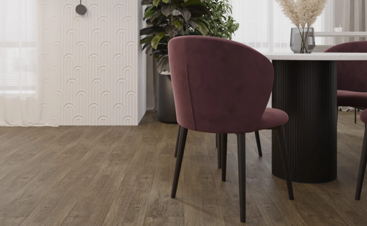 Кварцвиниловая плитка Vinilam клеевая Glue Дуб Мерс 8891 1228×188×2,5 фото в интерьере