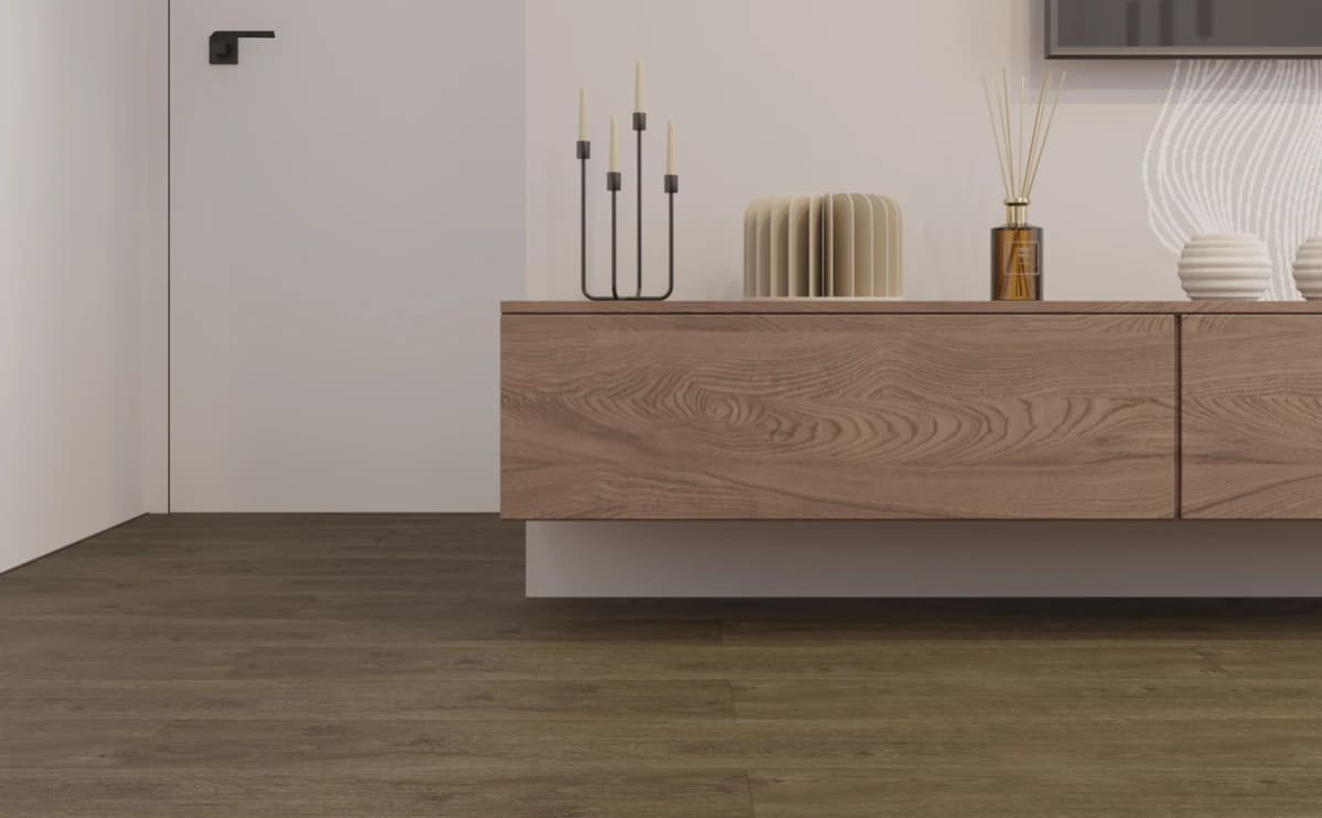 Кварцвиниловая плитка Vinilam клеевая Glue Дуб Мерс 8891 1228×188×2,5 фото в интерьере