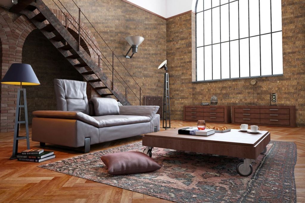 Пробковая стеновая панель Corkstyle Corkbrick Pietra Naturale 800×250×22 фото в интерьере
