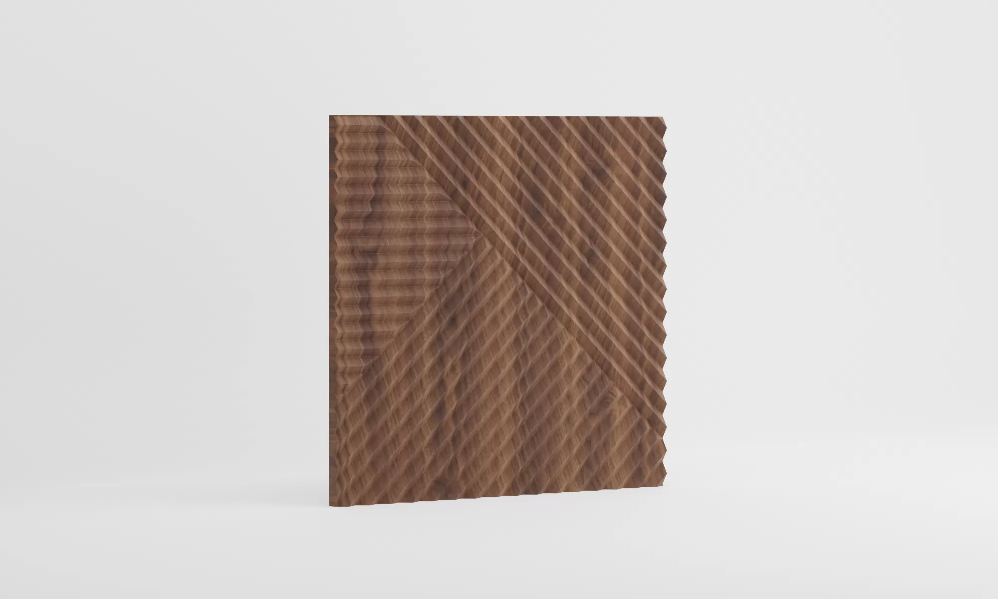 МДФ стеновая панель Ликорн Пирамида Орех темный 500×500×8