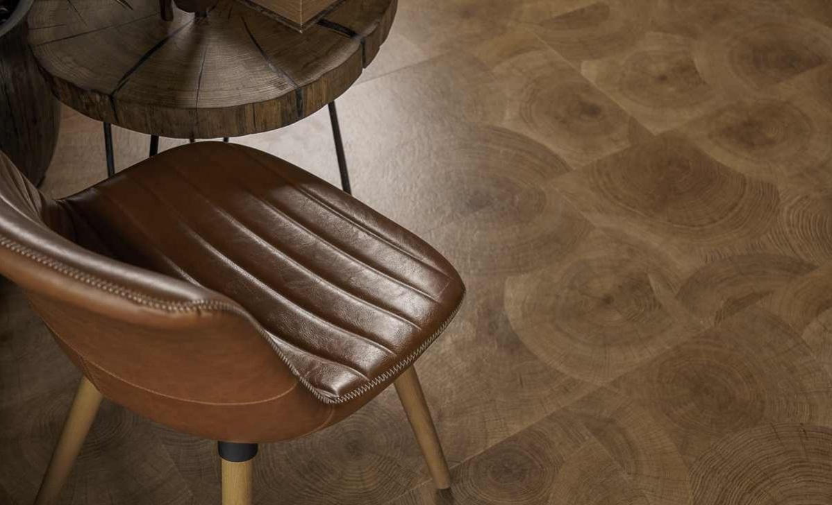 Кварцвиниловый SPC ламинат Vinilam Ceramo Stone Дуб Натуральный 61601 940×470×8 фото в интерьере