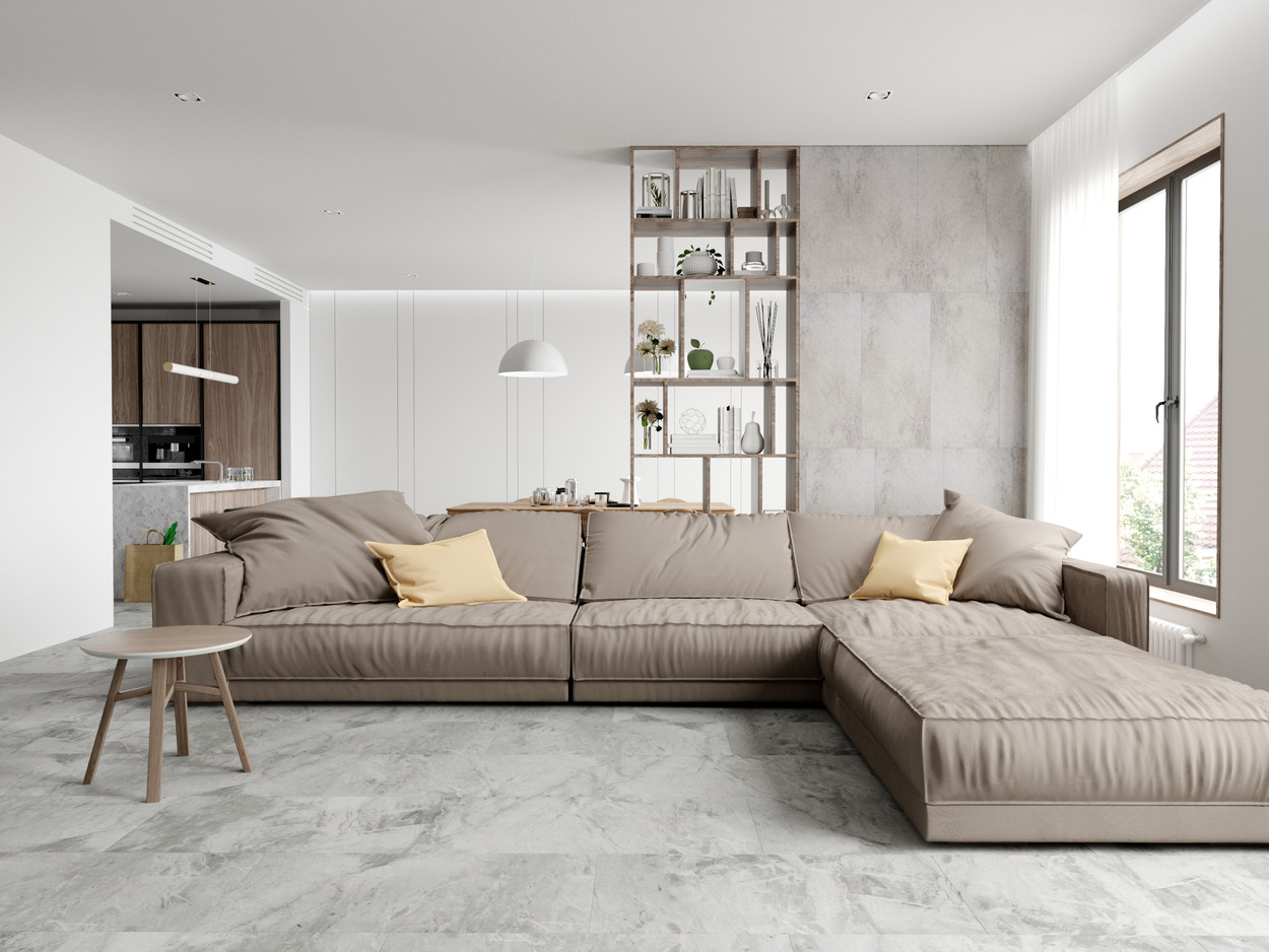 Кварцвиниловый SPC ламинат Vinilam Ceramo Stone Адриатический Серый 91901 940×470×8