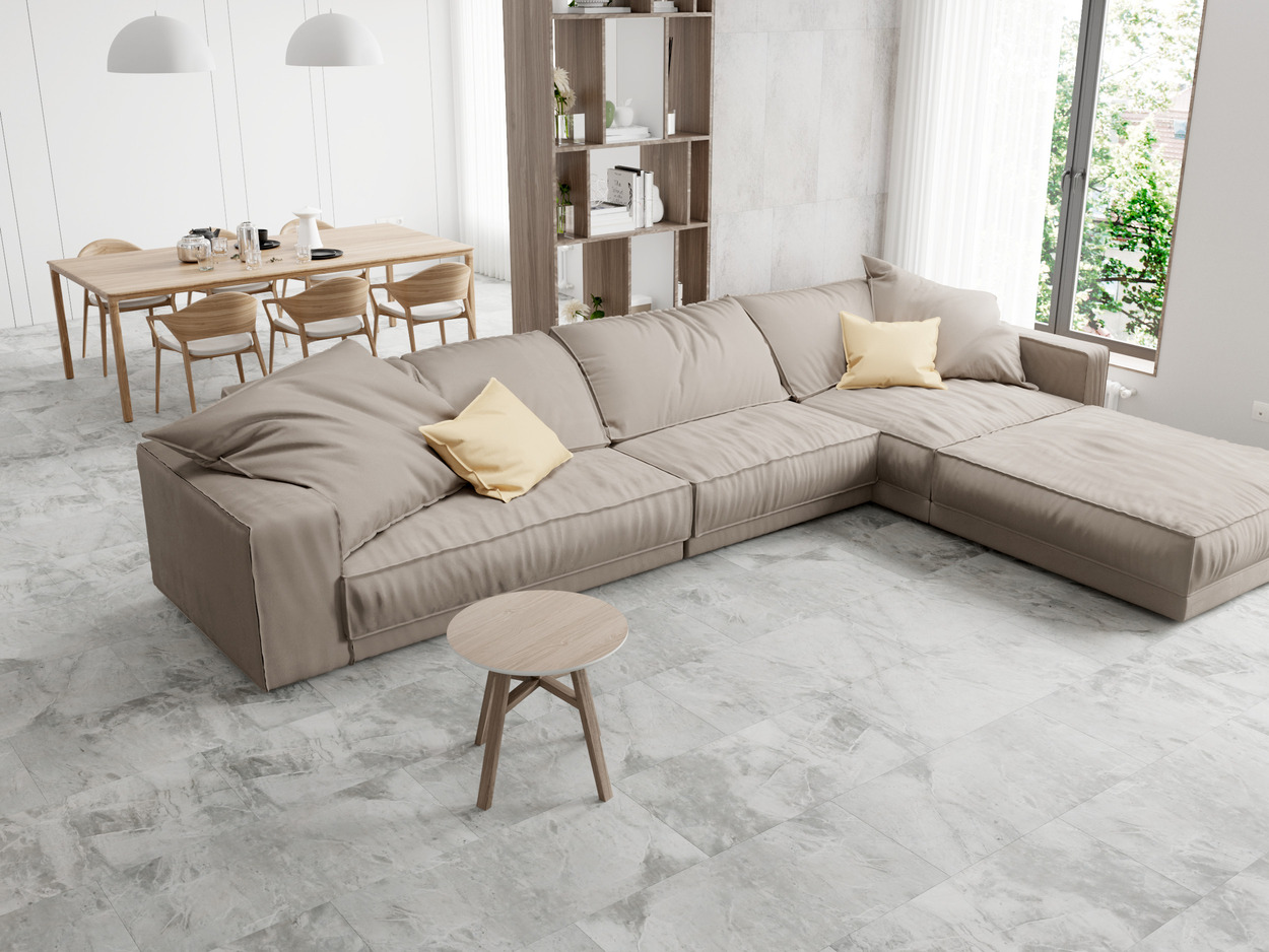 Кварцвиниловый SPC ламинат Vinilam Ceramo Stone Адриатический Серый 91901 940×470×8