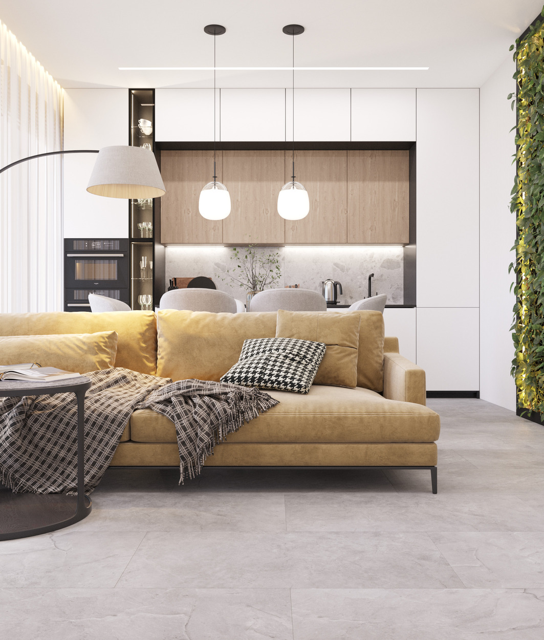 Кварцвиниловый SPC ламинат Vinilam Ceramo Stone Элейский Камень 91903 940×470×8 фото в интерьере