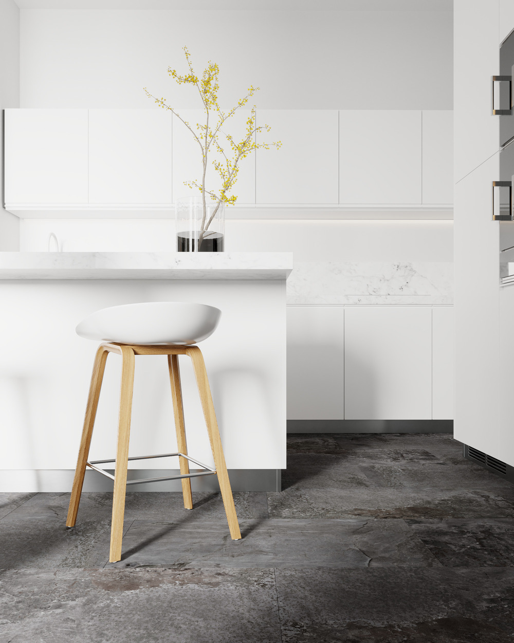 Кварцвиниловый SPC ламинат Vinilam Ceramo Stone Перуанский Камень 91908 940×470×8 фото в интерьере