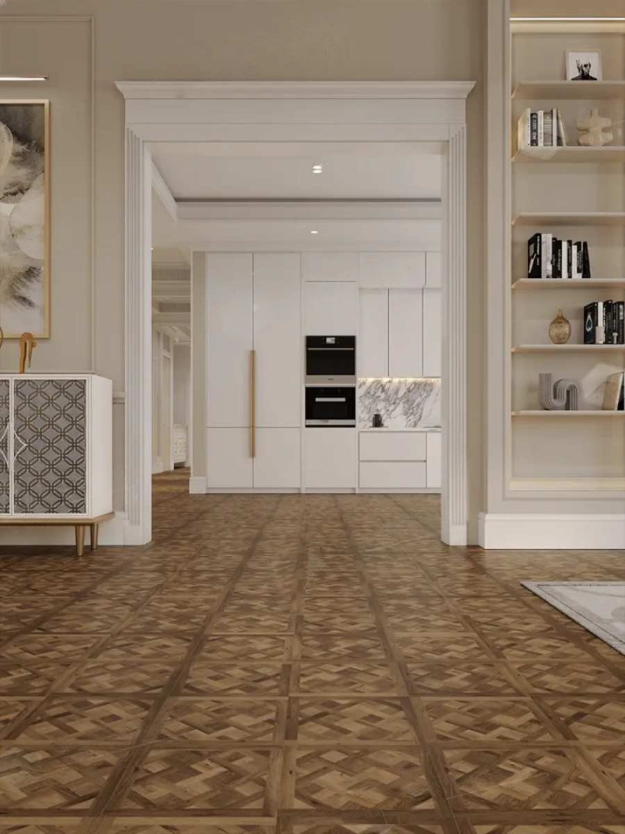 Кварцвиниловый SPC ламинат Alpine Floor Parquet Sirocco Елисейские поля ECO 25-3 595×595×6 фото в интерьере