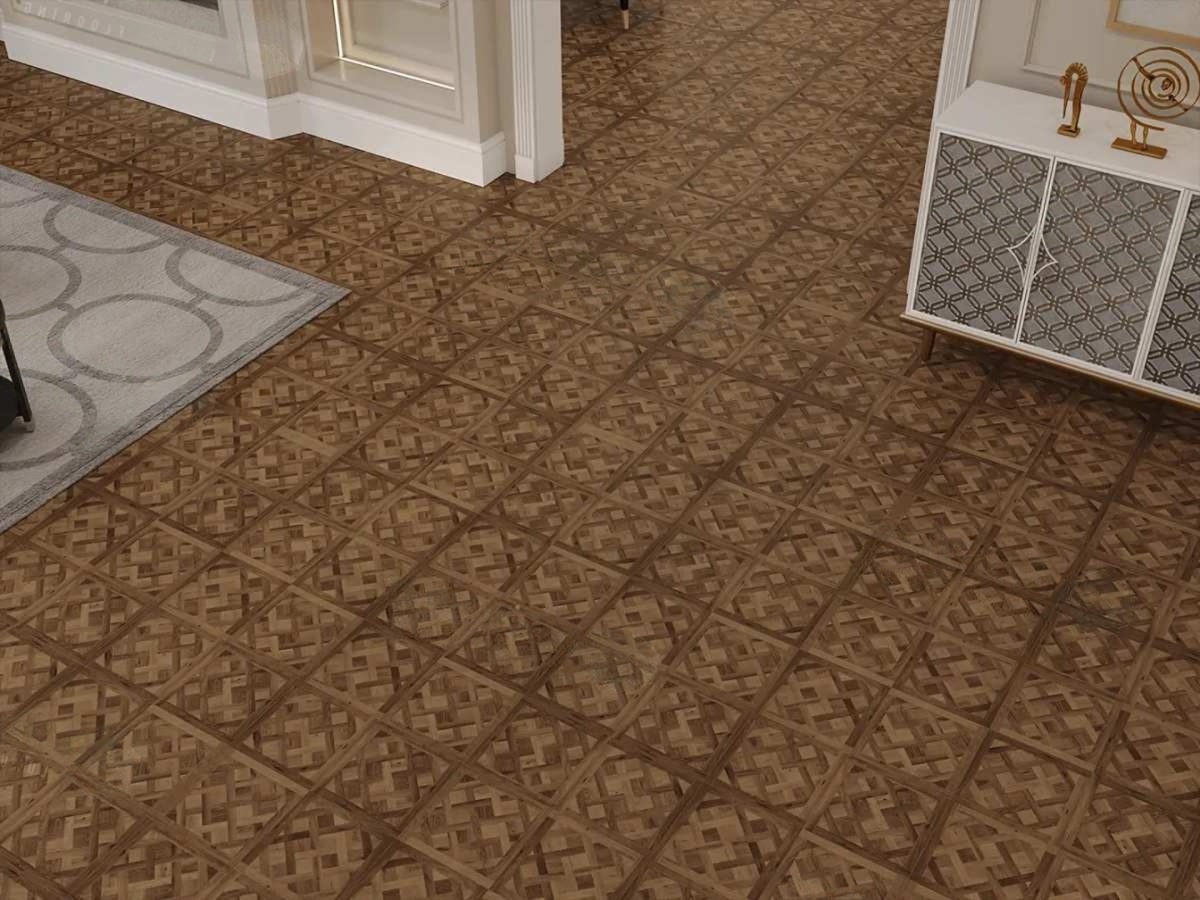 Кварцвиниловый SPC ламинат Alpine Floor Parquet Sirocco Елисейские поля ECO 25-3 595×595×6 фото в интерьере