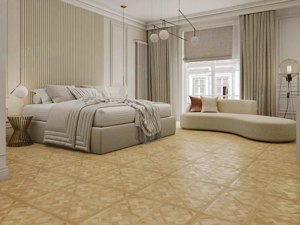 Кварцвиниловый SPC ламинат Alpine Floor Parquet Sirocco Версаль ECO 25-1 595×595×6 фото в интерьере