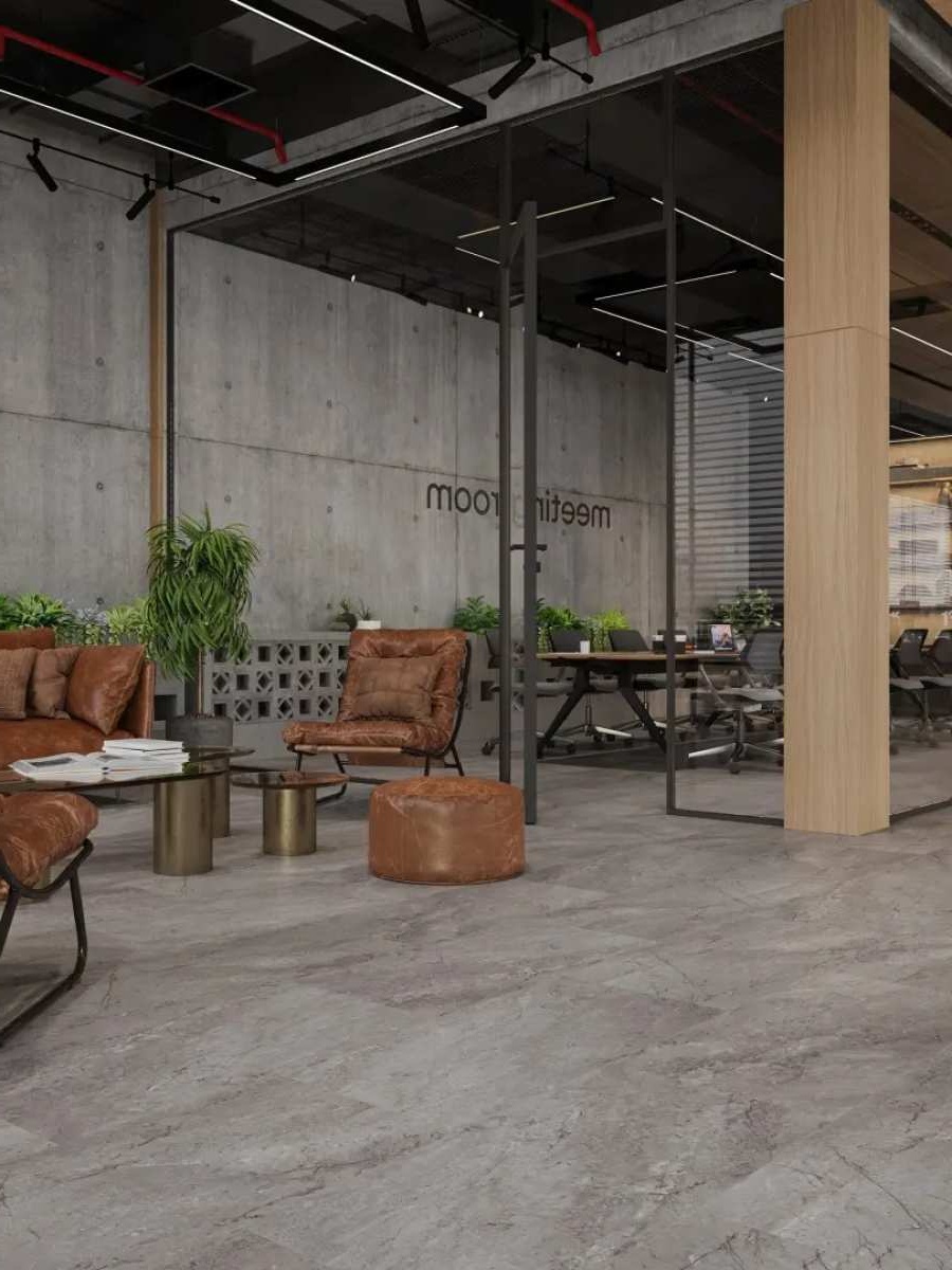 Кварцвиниловая плитка Alpine Floor клеевая Stone Premium LVT Барбо ECO 26-6 940×470×2,5 фото в интерьере