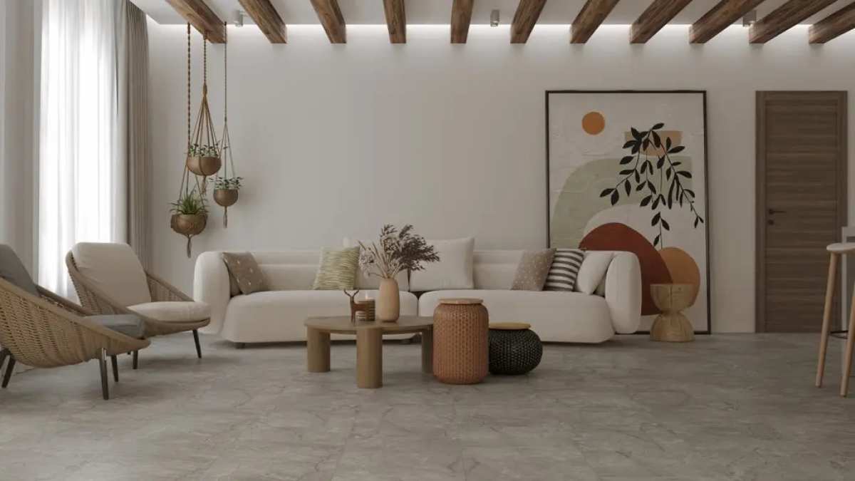 Кварцвиниловая плитка Alpine Floor клеевая Stone Premium LVT Байлот ECO 26-7 940×470×2,5 фото в интерьере