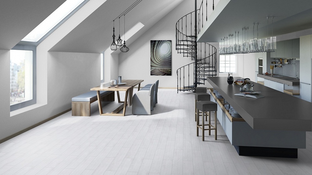 Кварцвиниловая плитка Tarkett Art Vinyl клеевая Epic Hans 257016001 914,4×152,4×2,7 фото в интерьере