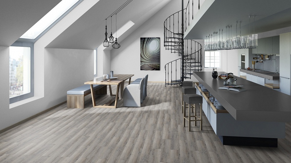 Кварцвиниловая плитка Tarkett Art Vinyl клеевая Epic Howard 257016008 914,4×152,4×2,7 фото в интерьере