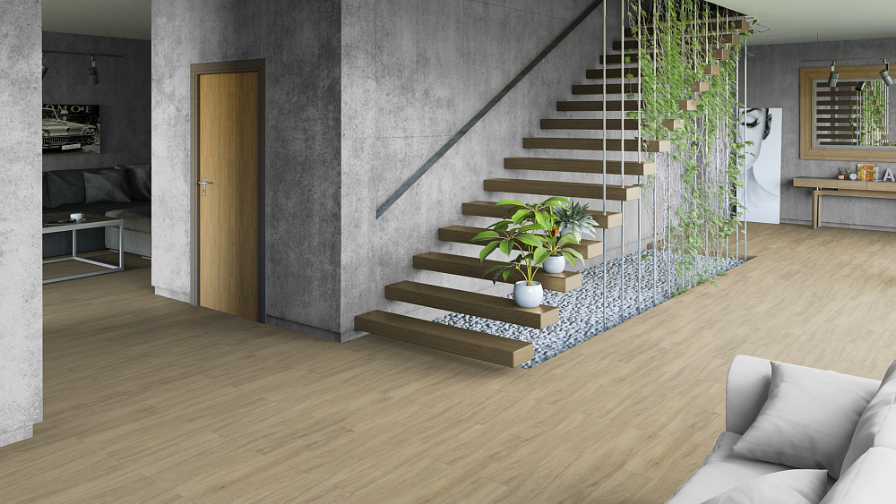 Кварцвиниловая плитка Tarkett Art Vinyl клеевая Epic James 257016005 914,4×152,4×2,7 фото в интерьере