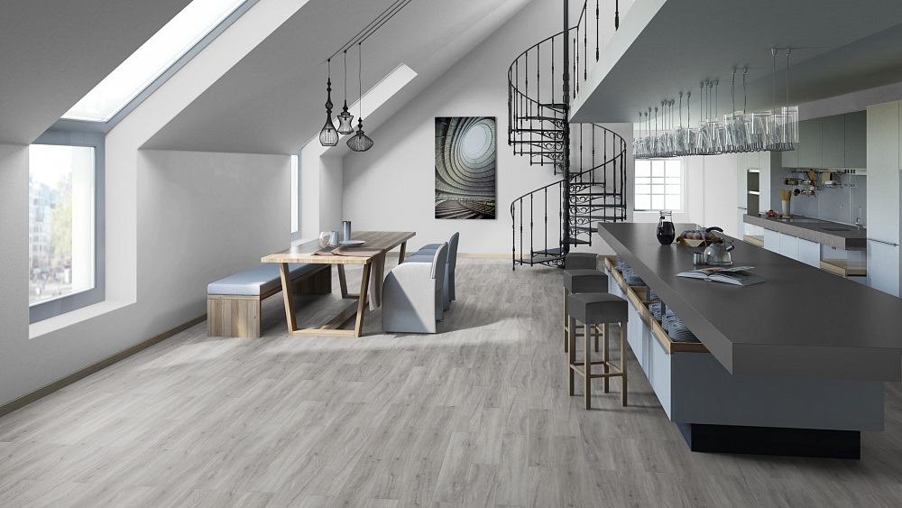 Кварцвиниловая плитка Tarkett Art Vinyl клеевая Epic Joel 257016004 914,4×152,4×2,7 фото в интерьере