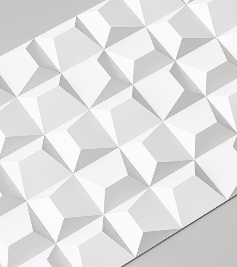 Стеновая панель 3D под покраску Alpine Walls Geometrium ECOGR0202W 1200×600×25