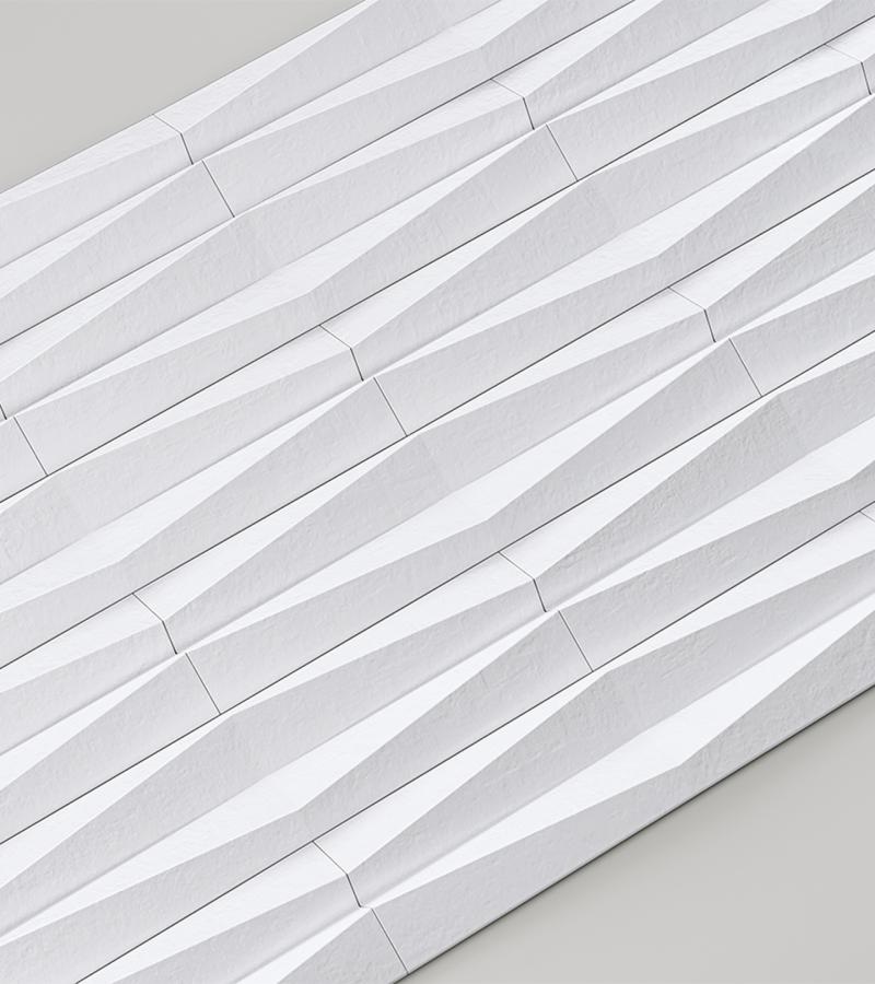 Стеновая панель 3D под покраску Alpine Walls Geometrium ECOGR0205W 1200×600×25