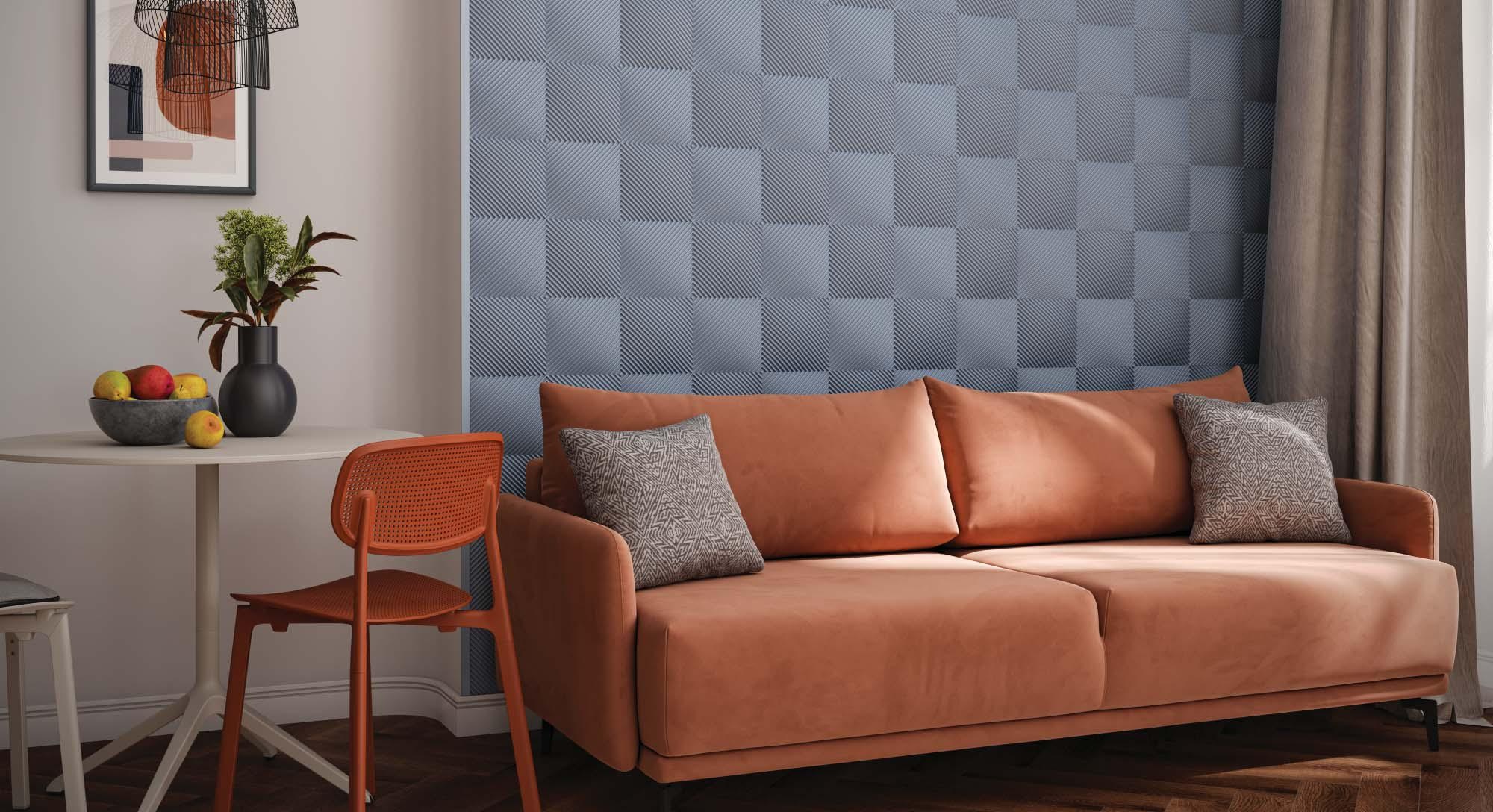 Стеновая панель 3D под покраску Alpine Walls Geometrium ECOGR0207W 1200×600×25 фото в интерьере