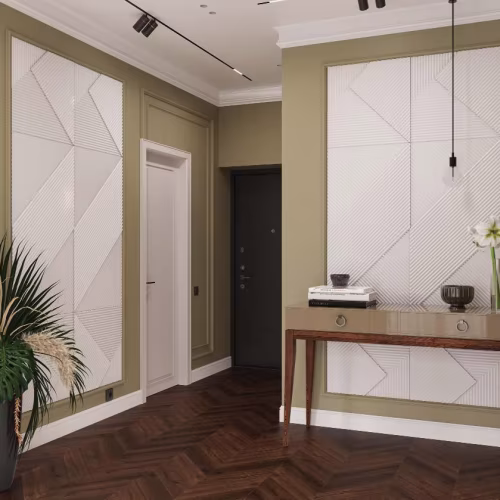 Стеновая панель 3D под покраску Alpine Walls Geometrium ECOGR0209W 1200×600×25
