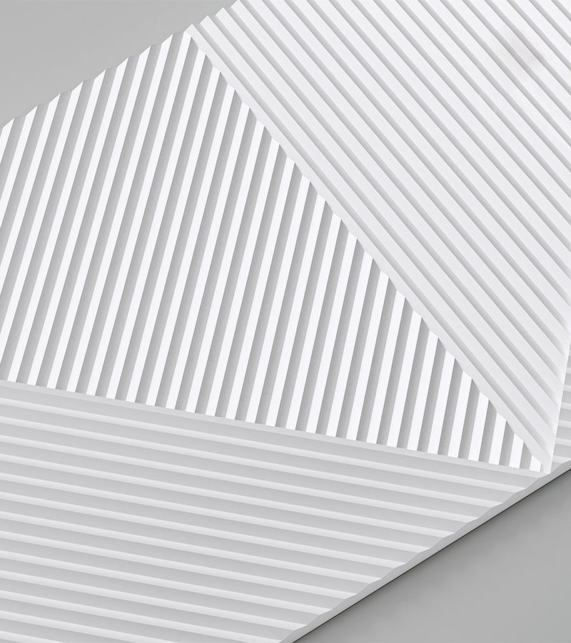 Стеновая панель 3D под покраску Alpine Walls Geometrium ECOGR0209W 1200×600×25