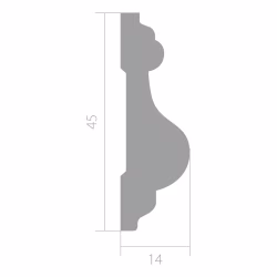 Молдинг под покраску Ultrawood U 0002 i 2000×45×14