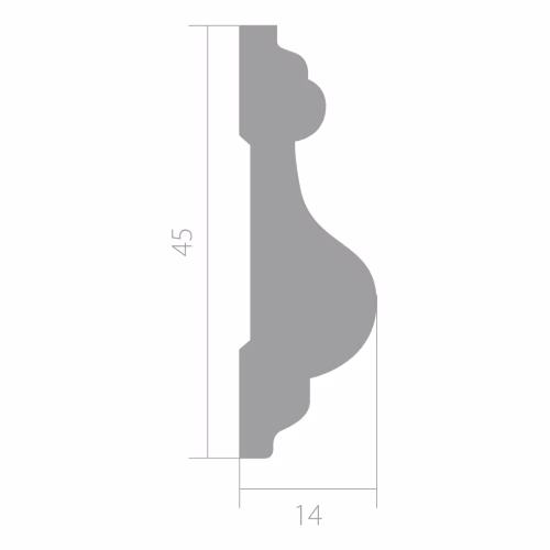 Молдинг под покраску Ultrawood U 0002 i 2000×45×14