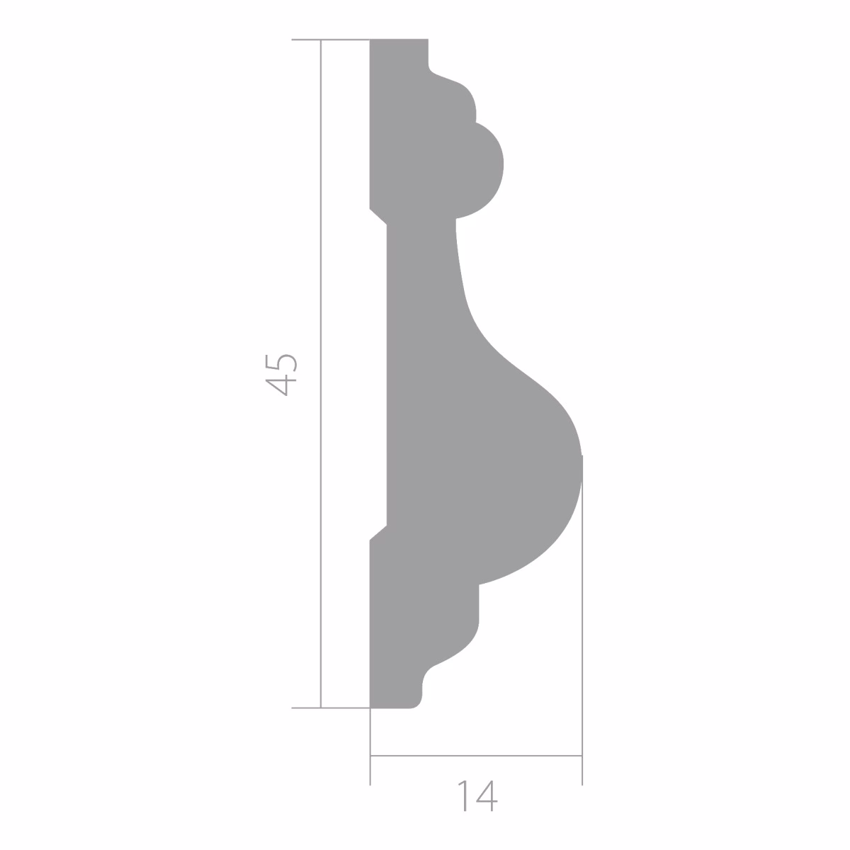 Молдинг под покраску Ultrawood U 0002 i 2000×45×14